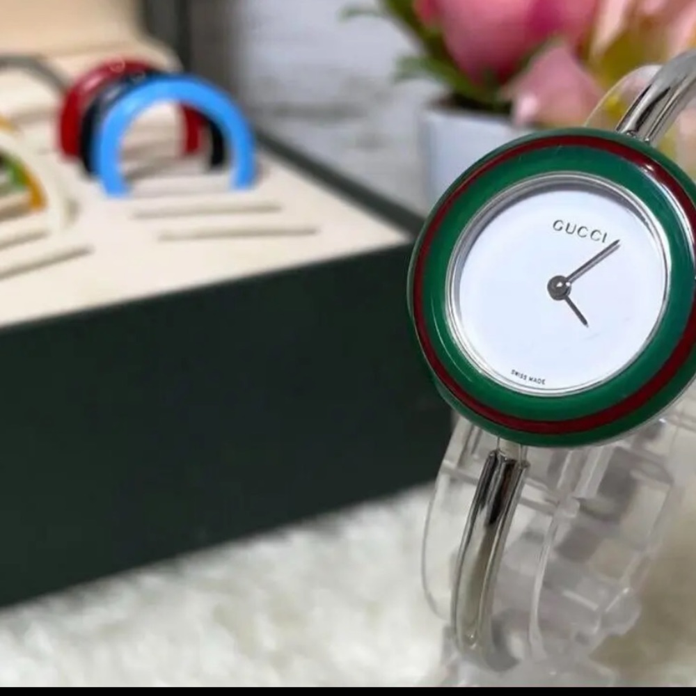 RARE GUCCI vintage RARE collectable watch bracelet with changing color beze… - Picture 2 of 10